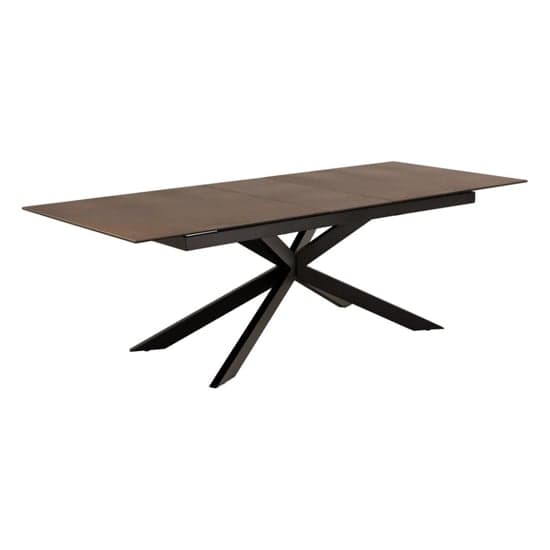 Imperia Extending Ceramic Dining Table Large In Rusty Brown_3