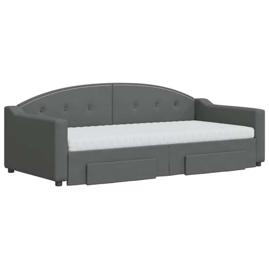Imperia Velvet Daybed With Trundle And Drawers In Light Grey_3