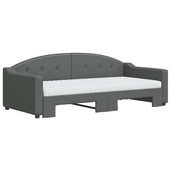 Imperia Velvet Daybed With Trundle And Mattresses In Dark Grey_3
