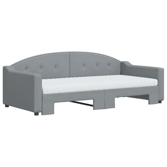Imperia Velvet Daybed With Trundle And Mattresses In Light Grey_3