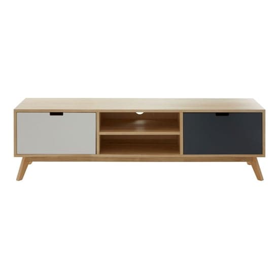 Inaja Wooden TV Stand With 2 Doors In Two Tone And Natural_2