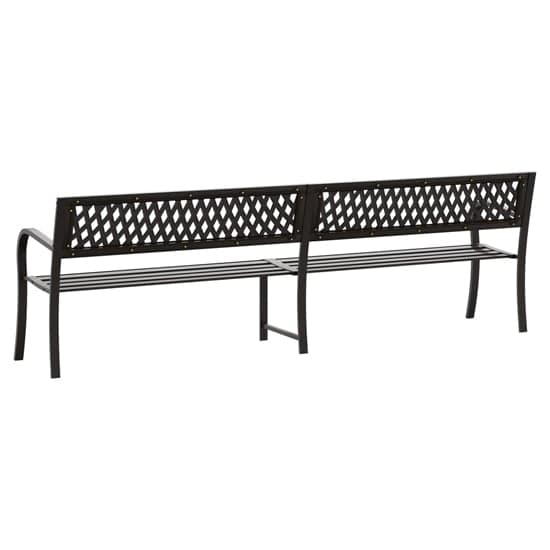 Inaya 246cm Diamond Design Steel Garden Seating Bench In Black_5