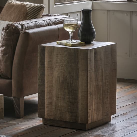 Inca Mango Wood Side Table Square In Natural_1