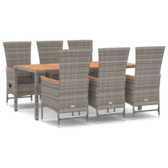 Indio Poly Rattan 7 Piece Garden Dining Set Large In Grey_2