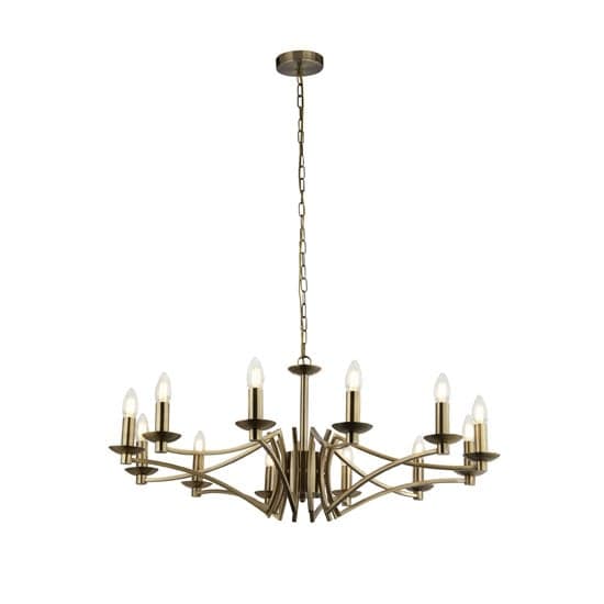Infinity Wall Hung 12 Pendant Light In Antique Brass