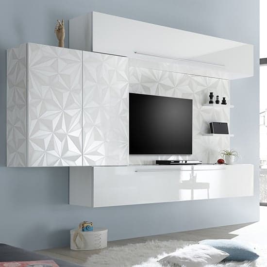 Infra Large Entertainment Unit In Serigraphed White High Gloss_2