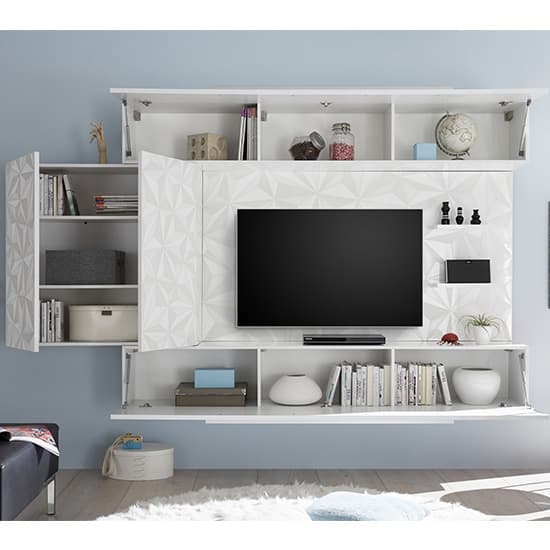 Infra Large Entertainment Unit In Serigraphed White High Gloss_4