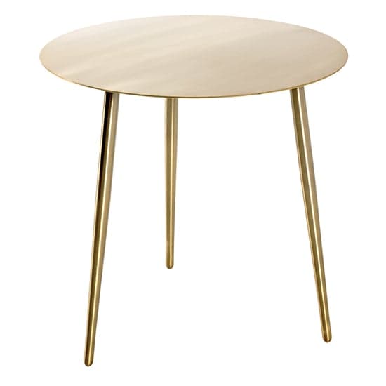 Inman Round Metal Side Table In Gold_2