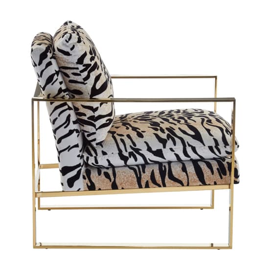 Intercrus Upholstered Fabric Armchair In Tiger Print_4