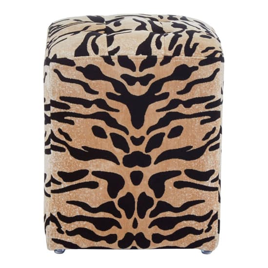 Intercrus Upholstered Fabric Stool In Tiger Print_2