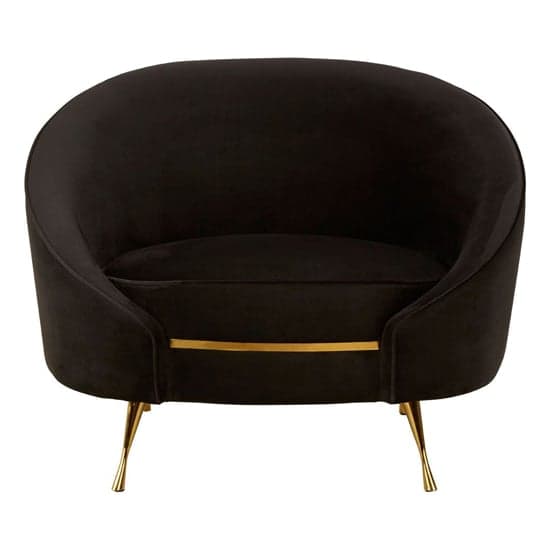 Intercrus Upholstered Velvet Armchair In Black And Gold_2