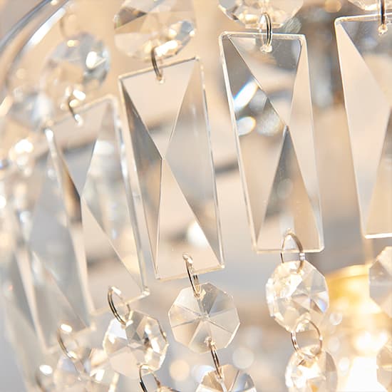 Iona Clear Glass Faceted Crystals Flush Ceiling Light In Chrome_6