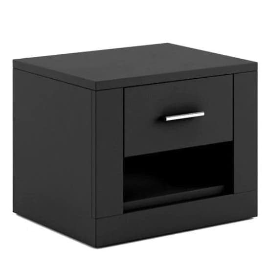Ionia Wooden Bedside Cabinet With 1 Drawer In Matt Black_2