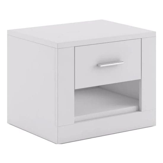 Ionia Wooden Bedside Cabinet With 1 Drawer In Matt White_2