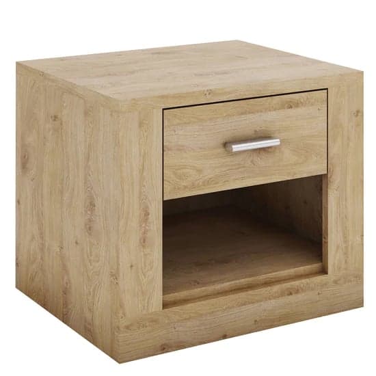 Ionia Wooden Bedside Cabinet With 1 Drawer In Shetland Oak_2