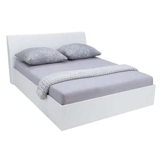 Iowa High Gloss King Size Bed In White_1