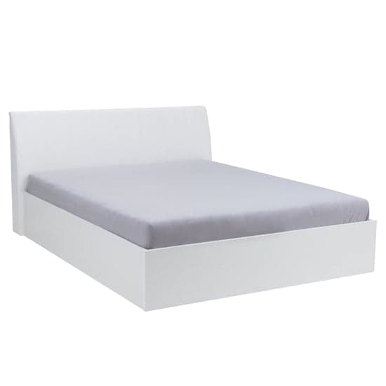 Iowa High Gloss Ottoman King Size Bed In White_2