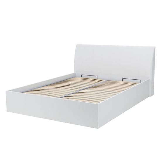 Iowa High Gloss Ottoman King Size Bed In White_6