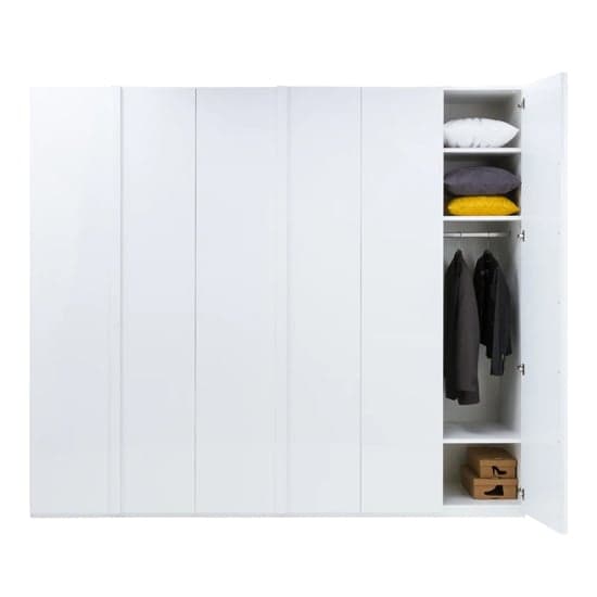 Iowa High Gloss Wardrobe With 6 Hinged Doors In White_4