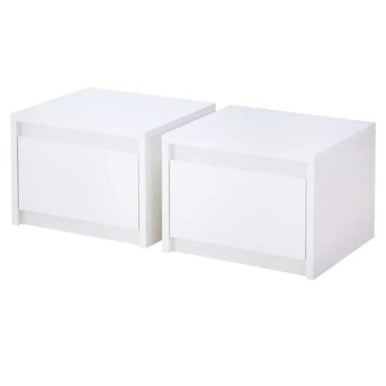 Iowa Set Of 2 High Gloss Bedside In White Furniture in Fashion