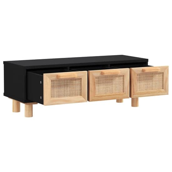 Alfy Coffee Table With 3 Drawers In Black And Natural Rattan_3