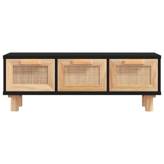 Alfy Coffee Table With 3 Drawers In Black And Natural Rattan_4