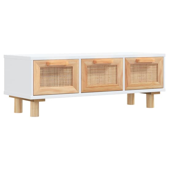 Alfy Coffee Table With 3 Drawers In White And Natural Rattan_2