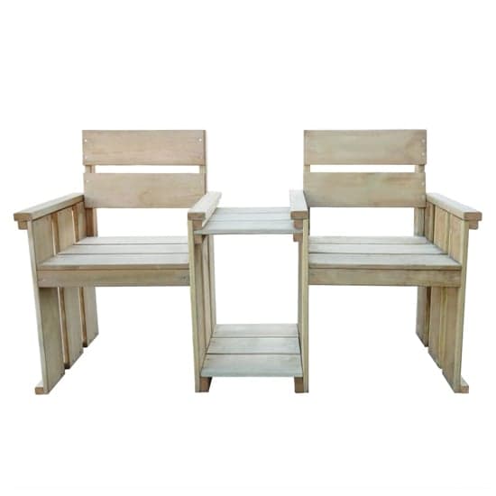 Iqra Wooden 2 Seater Garden Seating Bench In Green Impregnated_2
