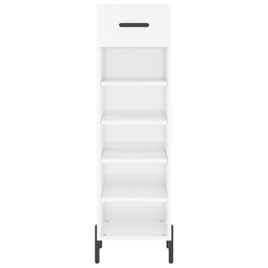 Iris High Gloss Shoe Storage Cabinet With 1 Drawer In White_4