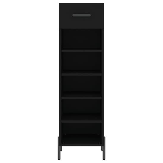 Iris Wooden Shoe Storage Cabinet With 1 Drawer In Black_4