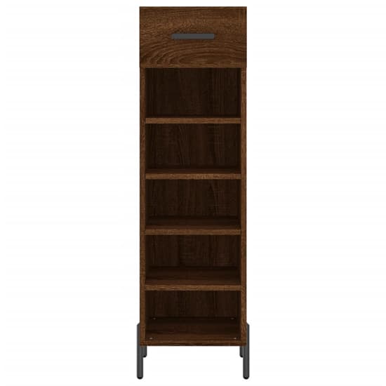 Iris Wooden Shoe Storage Cabinet With 1 Drawer In Brown Oak_4