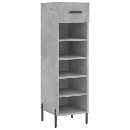 Iris Wooden Shoe Storage Cabinet 1 Drawer In Concrete Effect_2