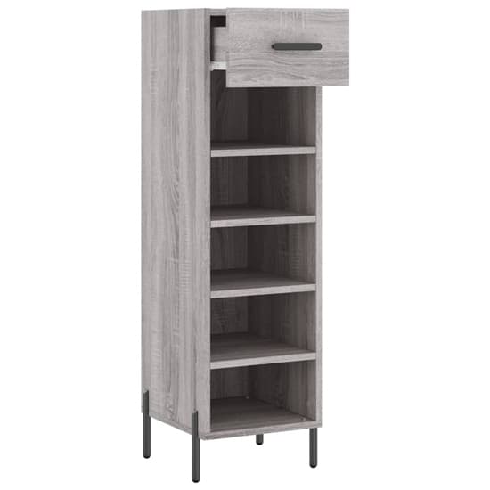 Iris Wooden Shoe Storage Cabinet 1 Drawer In Grey Sonoma Oak_3