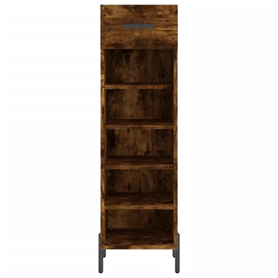 Iris Wooden Shoe Storage Cabinet With 1 Drawer In Smoked Oak_4