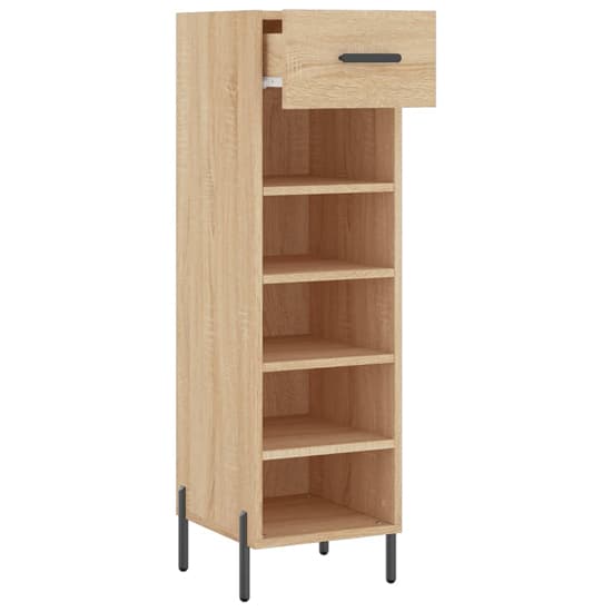 Iris Wooden Shoe Storage Cabinet With 1 Drawer In Sonoma Oak_3