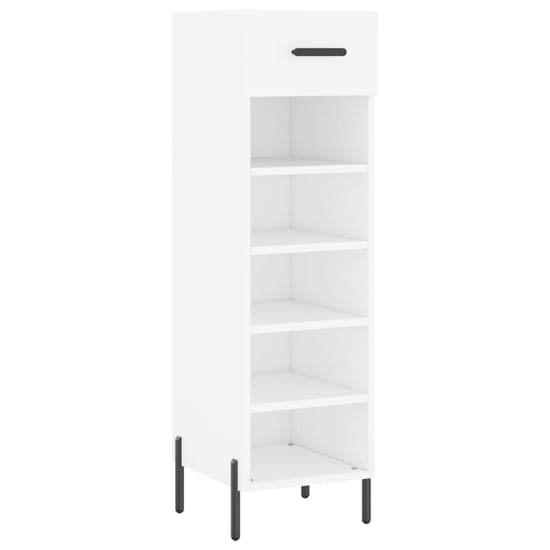Iris Wooden Shoe Storage Cabinet With 1 Drawer In White_2