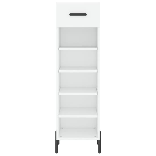 Iris Wooden Shoe Storage Cabinet With 1 Drawer In White_4