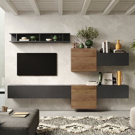 Iris Wall Hung Wooden Entertainment Unit In Lava And Mercure_1