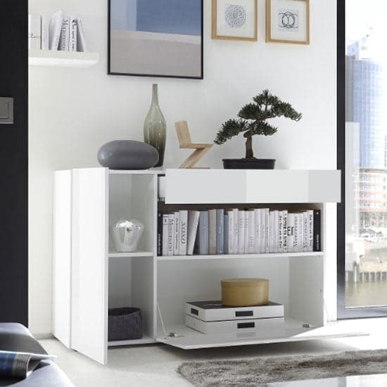 Iris Wooden Sideboard In White High Gloss_2