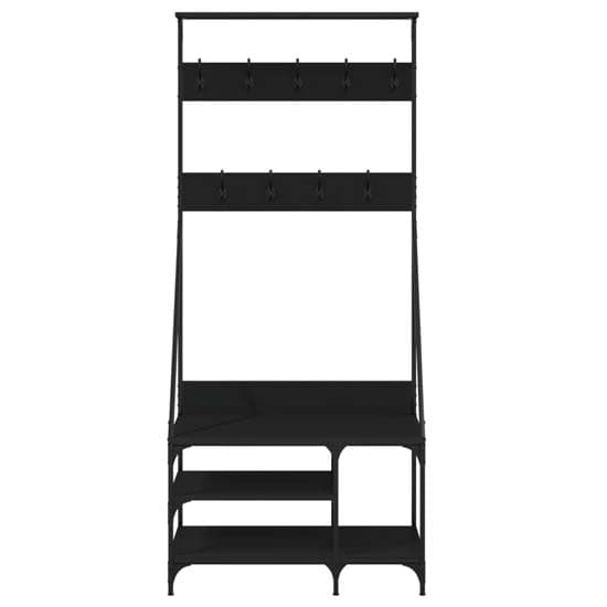 Ironton Wooden Clothes Rack With Shoe Storage In Black_4