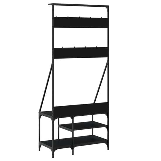Ironton Wooden Clothes Rack With Shoe Storage In Black_6