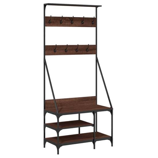 Ironton Wooden Clothes Rack With Shoe Storage In Brown Oak_2