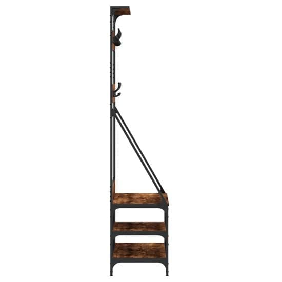 Ironton Wooden Clothes Rack With Shoe Storage In Smoked Oak_5