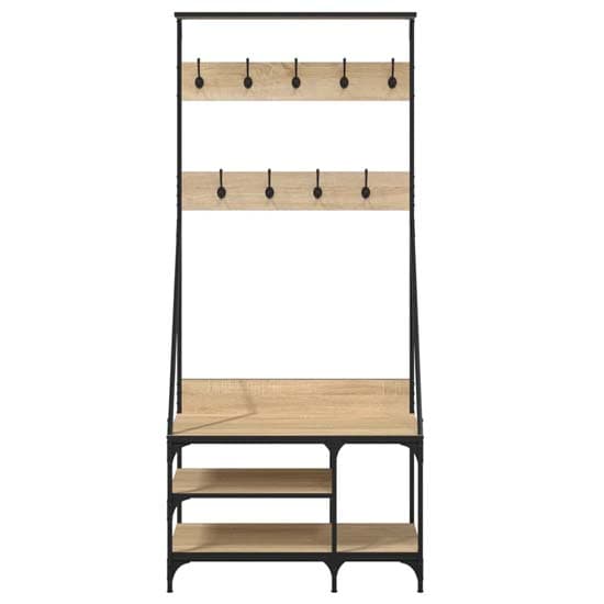 Ironton Wooden Clothes Rack With Shoe Storage In Sonoma Oak_4