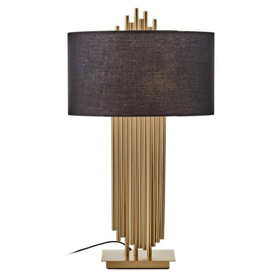 Irvine Black Linen Shade Table Lamp With Gold Iron Metal Base_2