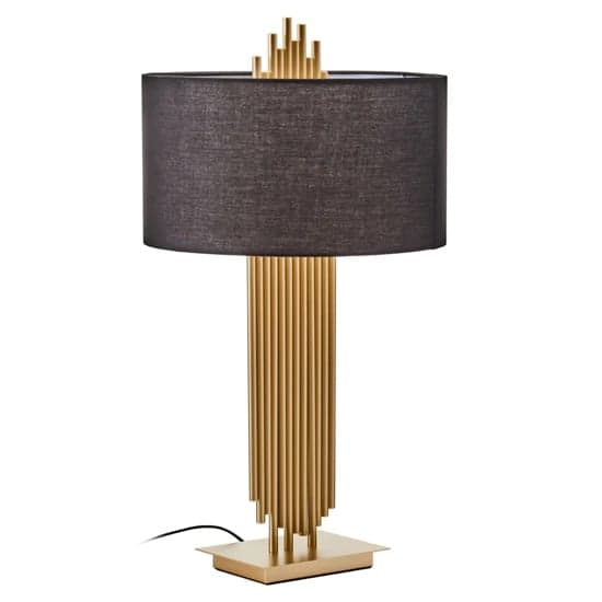 Irvine Black Linen Shade Table Lamp With Gold Iron Metal Base_3