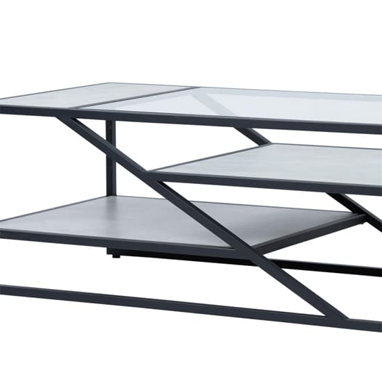 Irvine Clear Glass Coffee Table With Matte Black Steel Frame_5