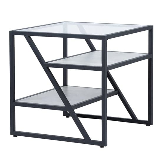 Irvine Clear Glass Top End Table With Matte Black Steel Frame_2