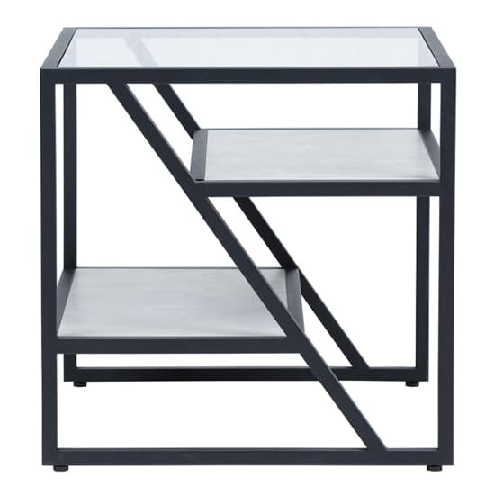 Irvine Clear Glass Top End Table With Matte Black Steel Frame_5