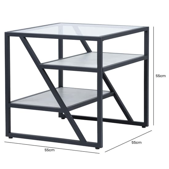 Irvine Clear Glass Top End Table With Matte Black Steel Frame_6